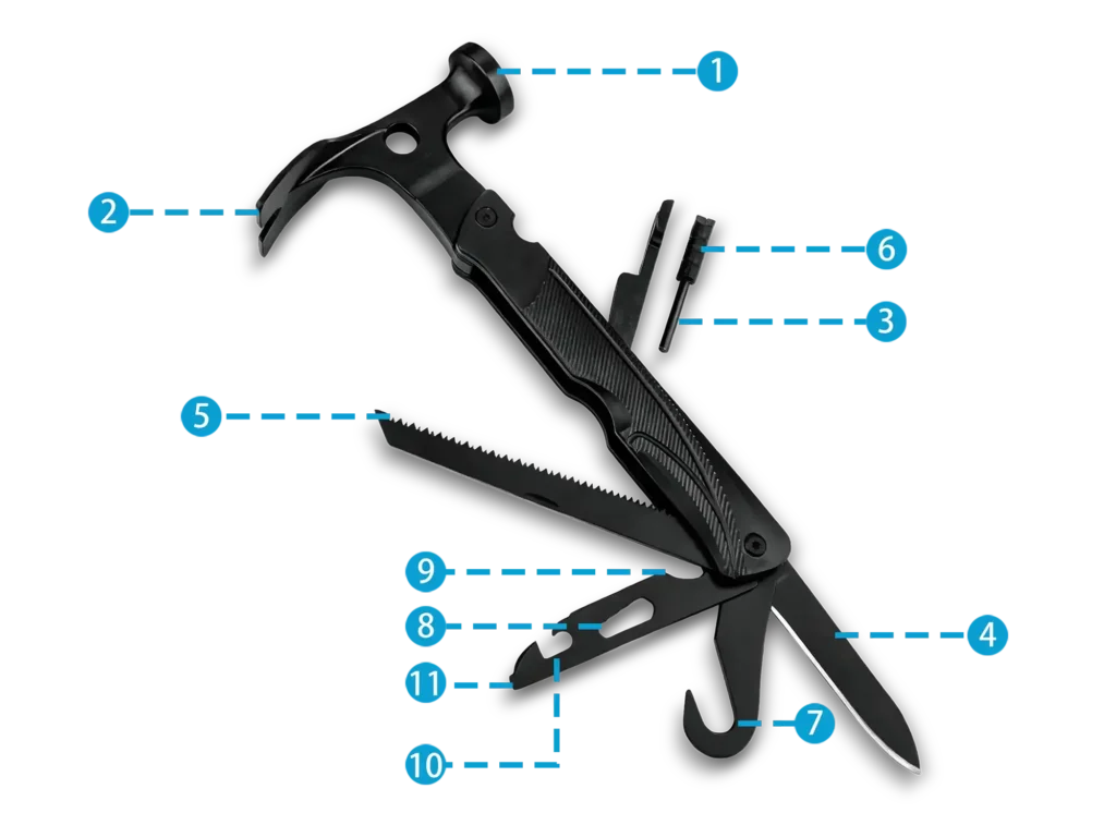 MS-041 11-in-1 Tactical Long-Handle Multi-Tool Hammer Wholesale