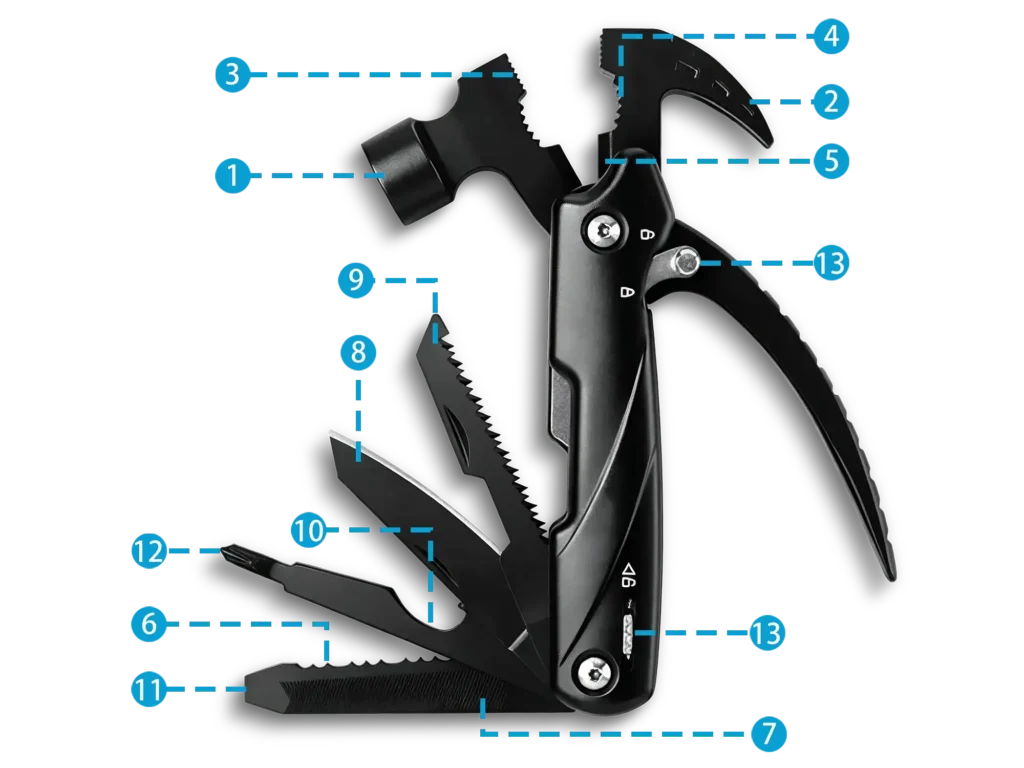 MS-035 13-in-1 Tactical Multi-Tool Claw Hammer Wholesale