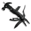 MS017-3S tactical 15-in-1 multi-tool claw hammer with integrated pliers, 3Cr13 stainless steel components, 5-size hexagon wrench, and CRV bits in a professional black oxidized finish.