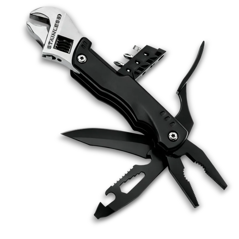MS014-3 professional 14-in-1 multi-tool adjustable wrench with 6-inch wrench head, 5-size integrated hex keys, 2Cr13 stainless steel pliers, and full CRV bit set.