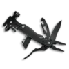 MS-034-3 professional 17-in-1 fire and rescue multi-tool hammer, heavy-duty 3Cr13 stainless steel with integrated glass breaker, seatbelt cutter, and multi-size hex keys, tactical black finish.