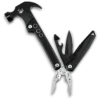 MQ-022 tactical 12-in-1 multi-tool claw hammer, 3Cr13 stainless steel survival tool with heavy-duty pliers, nail claw, and CRV Phillips bits, black oxidized finish.