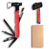 MA031-5 (Red)4-in-1 tactical long-handle survival axe, 26cm extended leverage, 3Cr13 stainless steel with fire starter, whistle and fish scaler.