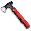 MA031-5 (Red)4-in-1 tactical long-handle survival axe, 26cm extended leverage, 3Cr13 stainless steel with fire starter, whistle and fish scaler.