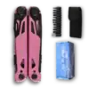 MQ071F 17-in-1 Professional Heavy-Duty Multi-Pliers, 5Cr15 High-Performance Steel with Tactical Pink Handle and Black Oxidized Components 8 MQ071F professional 17-in-1 tactical multi-pliers pink handle black oxidized finish wholesale