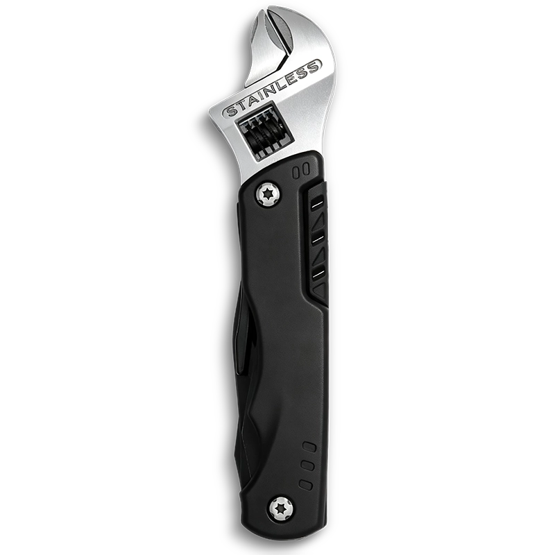 MS014-3 professional 14-in-1 multi-tool adjustable wrench with 6-inch wrench head, 5-size integrated hex keys, 2Cr13 stainless steel pliers, and full CRV bit set.