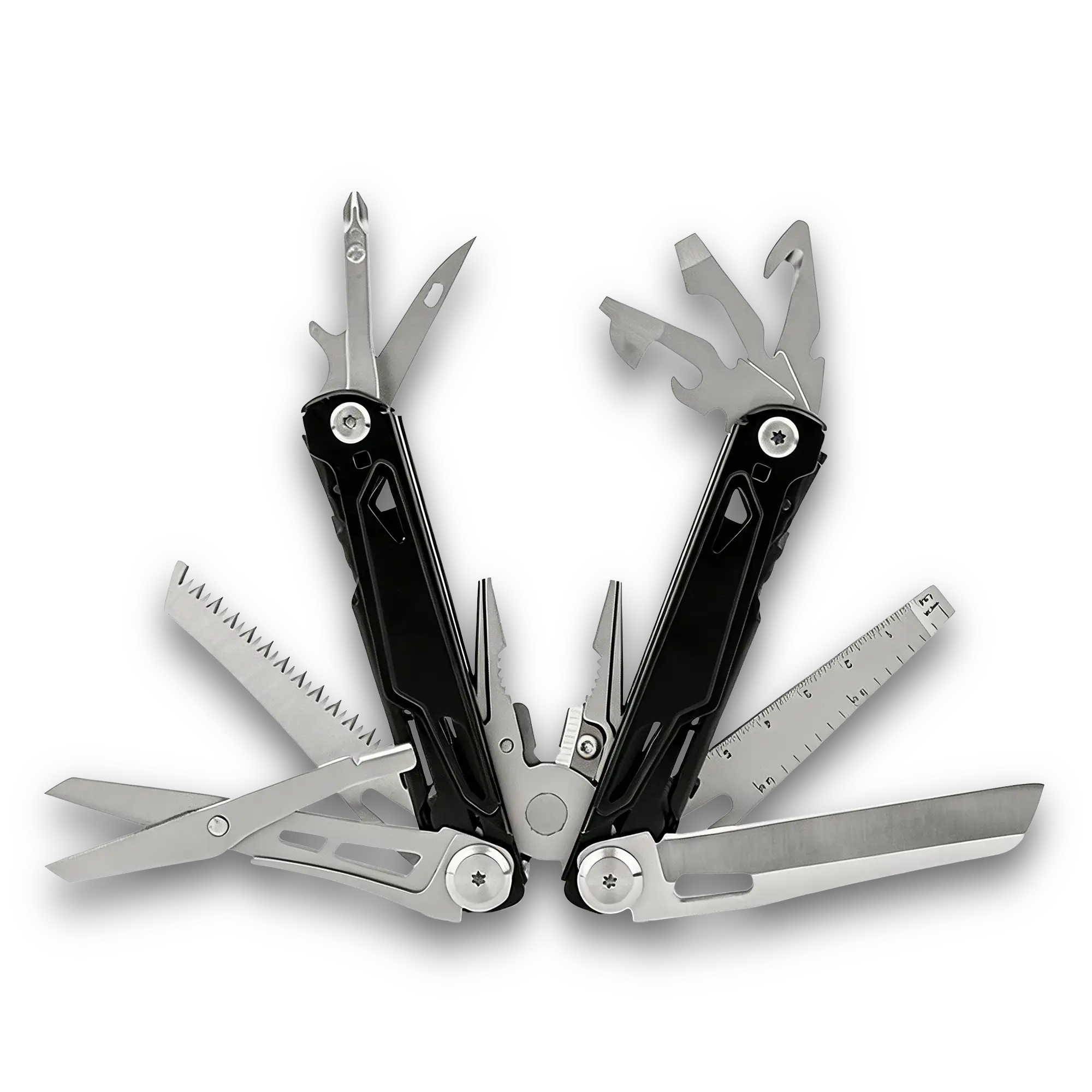 MQ071-1 professional 17-in-1 tactical multi-pliers black oxidized handle wholesale