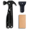 MQ-022 tactical 12-in-1 multi-tool claw hammer, 3Cr13 stainless steel survival tool with heavy-duty pliers, nail claw, and CRV Phillips bits, black oxidized finish.