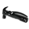 MS-035 professional 13-in-1 tactical multi-tool claw hammer with dual safety locks, 3Cr13 stainless steel components, integrated pliers, and double-tooth saw, black oxidized finish.