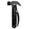 MS-035 professional 13-in-1 tactical multi-tool claw hammer with dual safety locks, 3Cr13 stainless steel components, integrated pliers, and double-tooth saw, black oxidized finish.