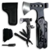 MQ0-48F 15-in-1 Tactical Survival Multi-tool Axe, 3Cr13 Stainless Steel Heavy Duty Hatchet with Hammer, Fire Starter, Whistle, and CRV Bits, Black Oxidized Finish 6 MQ048F tactical 15-in-1 multi-tool axe and hammer, high-grade 3Cr13 stainless steel survival hatchet with integrated pliers, fire starter, whistle, and premium CRV bits.