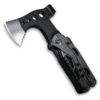 MQ0-48F 15-in-1 Tactical Survival Multi-tool Axe, 3Cr13 Stainless Steel Heavy Duty Hatchet with Hammer, Fire Starter, Whistle, and CRV Bits, Black Oxidized Finish 5 MQ048F tactical 15-in-1 multi-tool axe and hammer, high-grade 3Cr13 stainless steel survival hatchet with integrated pliers, fire starter, whistle, and premium CRV bits.