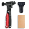 MQ-050 professional 12-in-1 tactical multi-tool hammer with integrated wrench, heavy-duty 2Cr13 steel head, and high-visibility red & black aluminum handle.