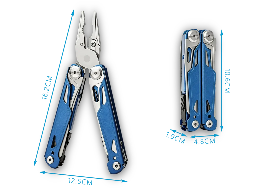 MQ071 17-in-1 Industrial Multi-Pliers with Blue Handle and Belt Clip Wholesale