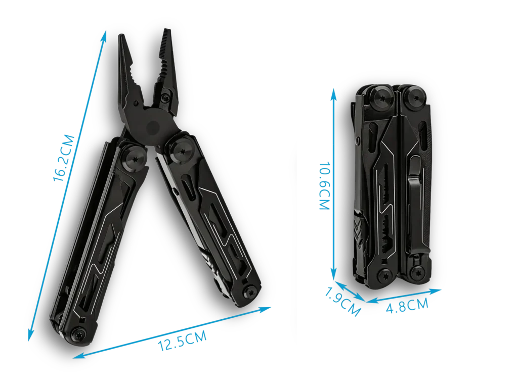 MQ062F 17-in-1 Black Multi-Pliers with Replaceable Cutters Wholesale