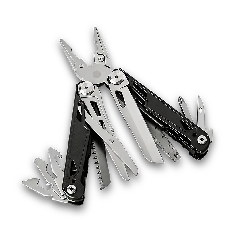 MQ071-1 professional 17-in-1 tactical multi-pliers black oxidized handle wholesale