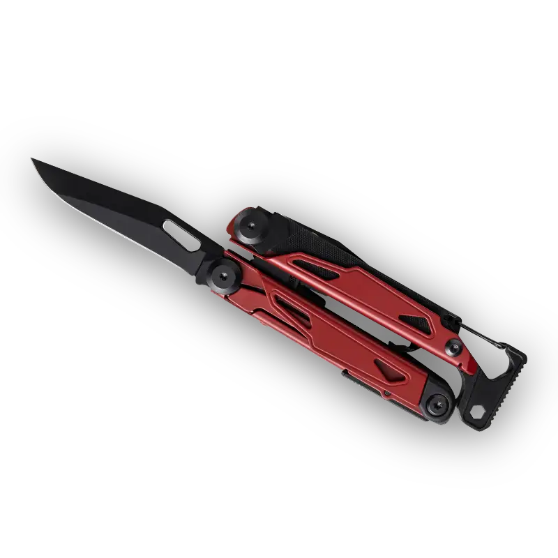 MQ090F-1 19-in-1 Professional Heavy-Duty Multi-Pliers, 5Cr15 High-Performance Steel with Red & Black Handle and Striking Hammer 3 MQ090F-1 professional 19-in-1 tactical multi-pliers red and black handle with hammer wholesale