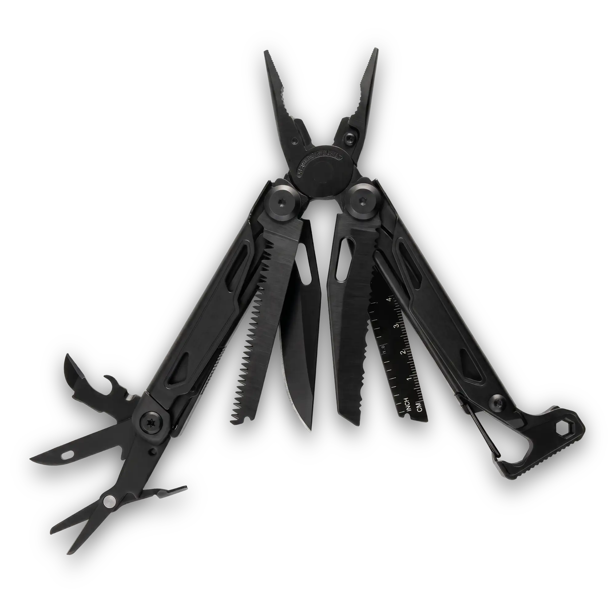 MQ090F 19-in-1 Professional Heavy-Duty Multi-Pliers, 5Cr15 High-Performance Steel with Full Solid Black Oxidized Finish and Striking Hammer 1 MQ090F professional 19-in-1 tactical multi-pliers solid black oxidized finish with hammer wholesale